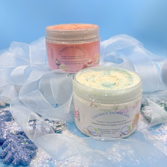 Chocovan Mousse + Vitamin C & Royal Jelly Powder: Body Scrub
