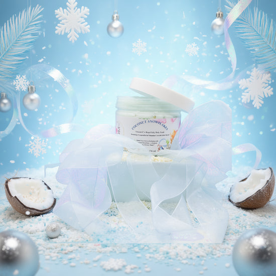 Coconut Snowflakes + Vitamin C & Royal jelly Powder : Body Scrub