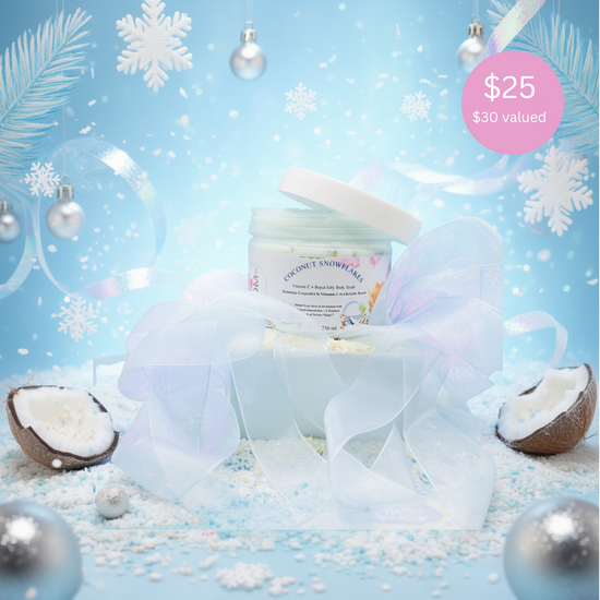 Coconut Snowflakes + Vitamin C & Royal jelly Powder : Body Scrub